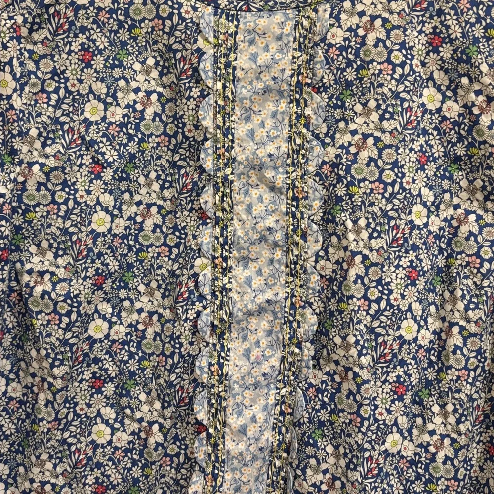 J. Crew Blue Floral Liberty Fabric Blouse - Picture 3 of 4
